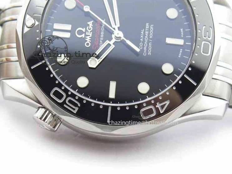 0227 Seamaster 300M SS MK 1:1 Best Edition Black Dial Ceramic Bezel On SS Bracelet A TopPick 8177